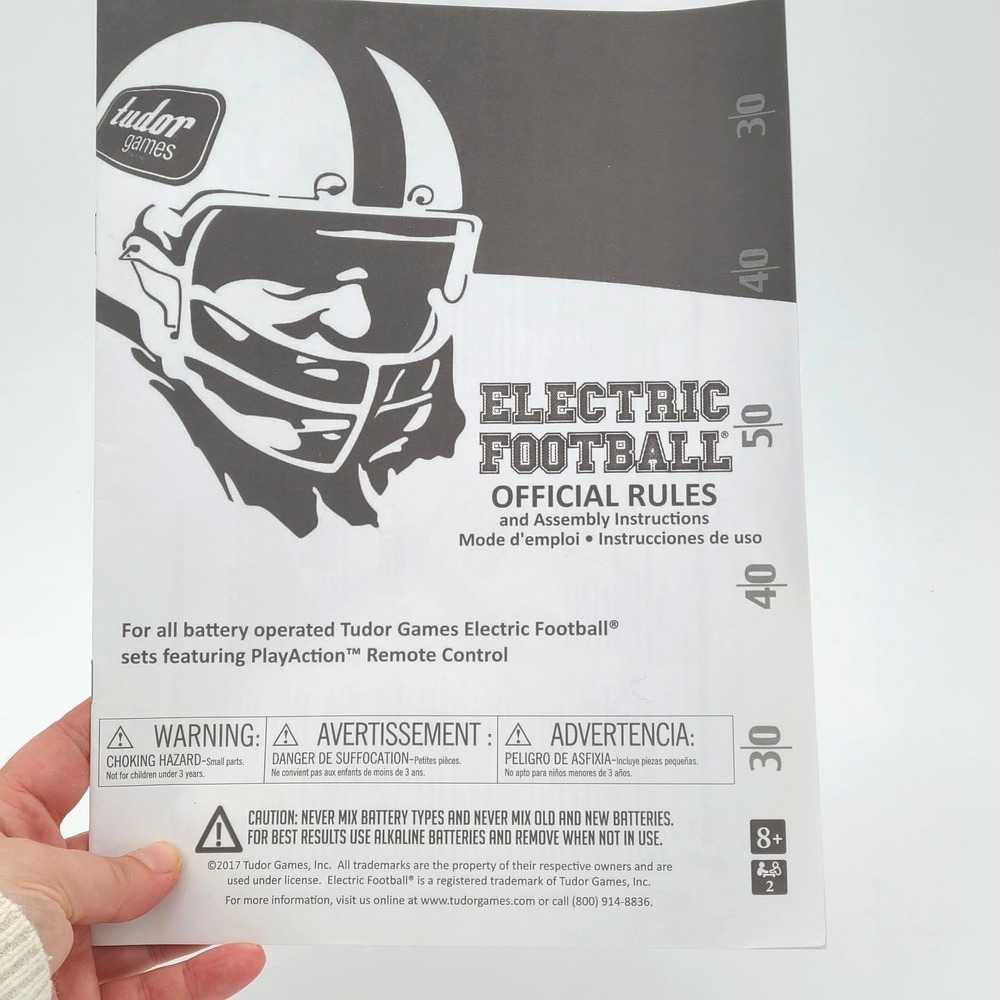 NFL Electric Football Tudor Games 2020 NFL Official Rules & Instructions